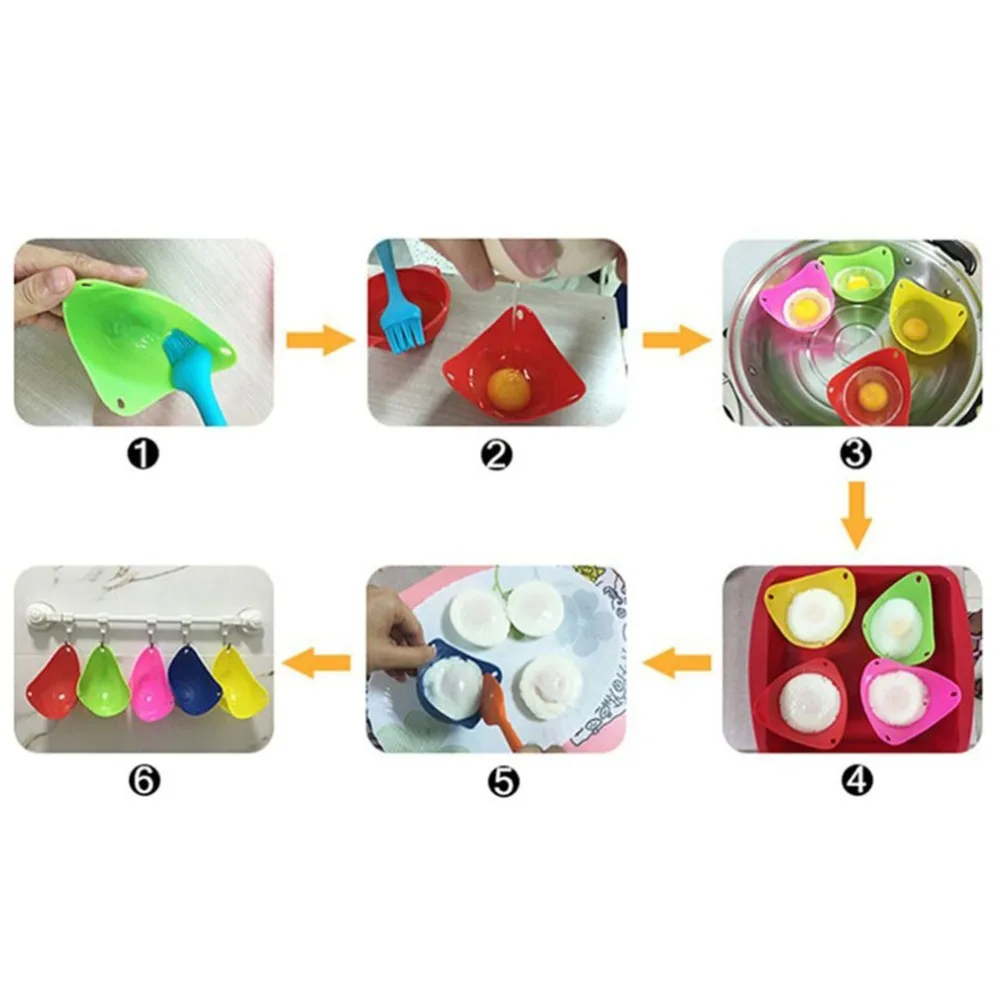 Silicone Egg Poacher Egg Cookware Mould Handy Pods Tool Kitchen Cup Cook Poacher Silicone Poached Baking Egg Cooker