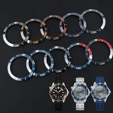 Inserto de cerámica de 38-30,8mm para Esfera de 41mm, para relojes con bisel Omega Sea Master 007, accesorios de repuesto, anillo colorido