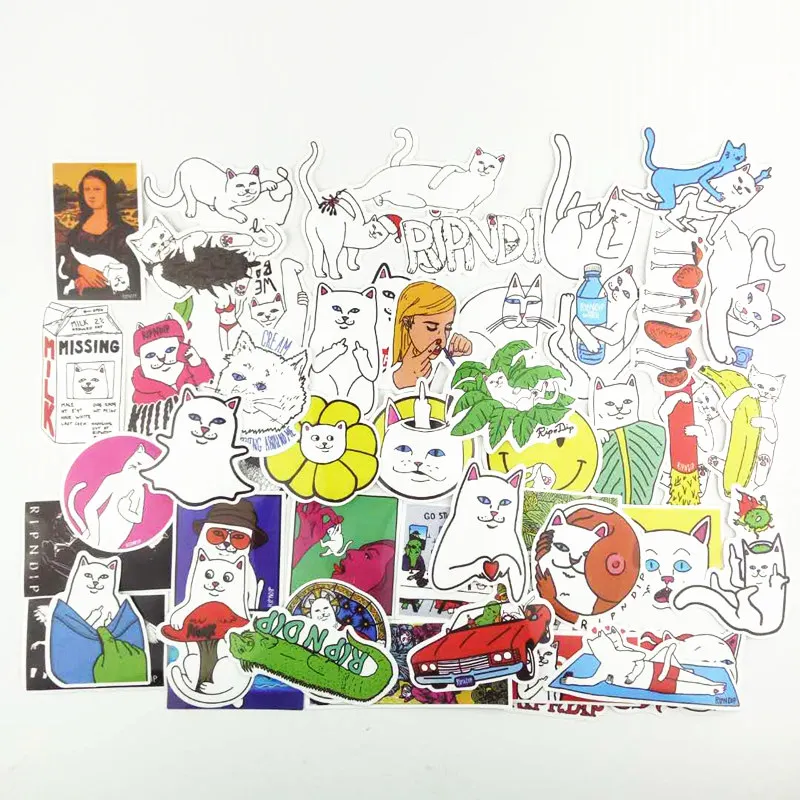 50pcs 1lot funny ripndipp sticker creative personality waterproof 50pcs 1lot funny ripndipp sticker creative personality waterproof rip n dip laptop sticker for finger skateboard car styling dec in stickers from toys