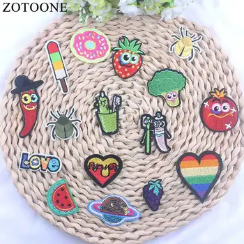 

ZOTOONE 1Pcs Cartoon Red Chil Patch For Clothes Cheap Embroidered Appliqued Stickers For Badges Small Car Spider Patch Iron On B