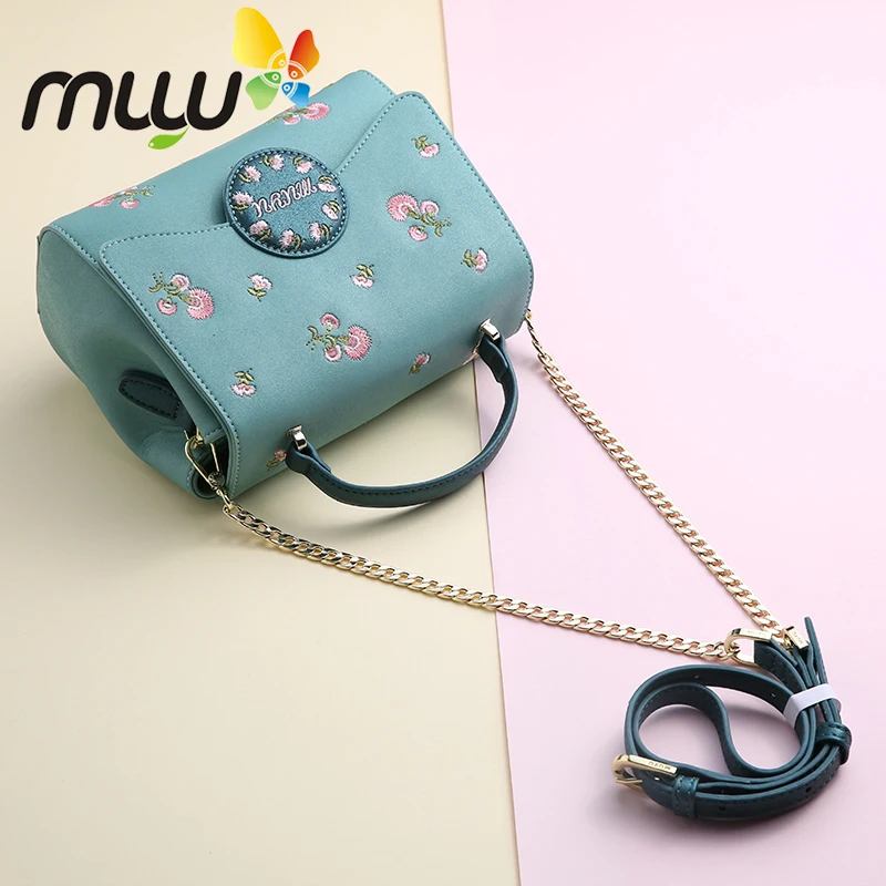 Muyu 2018 женские сумки с цветочной вышивкой и застежкой молнией Мягкие Сумки из