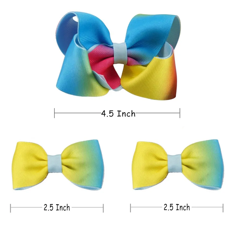 Bow Hair Clip Ribbon 3/" Vintage Retro Grosgrain Decorate Handmade bright yellow