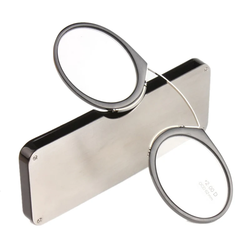 Najtaniej DIDI Titanium Mini czytanie zacisk do okularów nos okrągłe optyczne okulary z pudełkiem portfel okulary korekcyjne stopień 1.0 do 3.5 U606