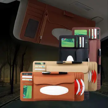

Multifunctional Car Sun Visor Car Tissue Box CD Storage Box Mobility Organizer Truck SUV Registration Insurance Storage Pouch