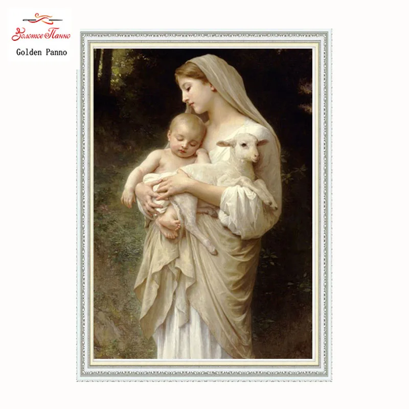 

Golden Panno Needlework DIY DMC Cross stitch Sets For Embroidery kits Precise unprinted religion Patterns Counted Cross-stitch07