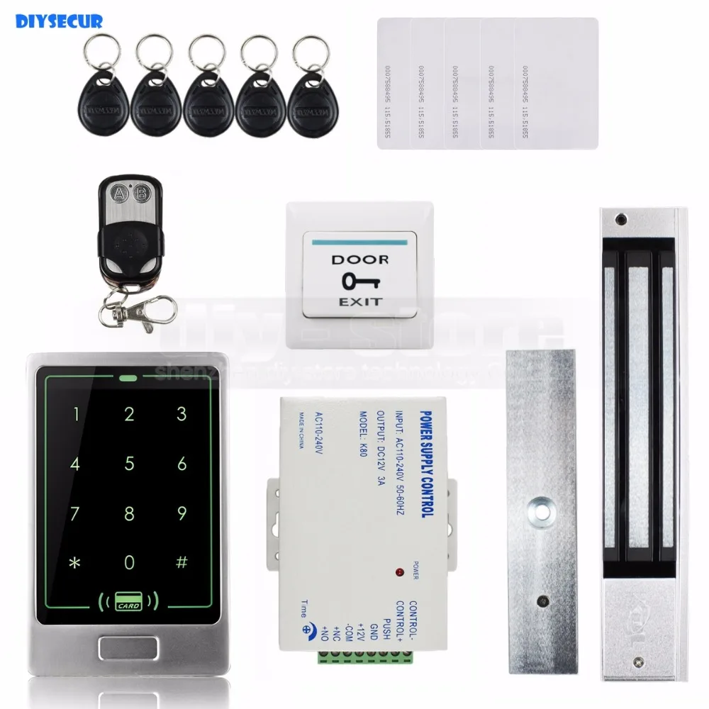 

DIYSECUR Magnetic Lock 8000User 125KHz RFID Touch Reader Password Keypad Door Access Control Security System Kit C20