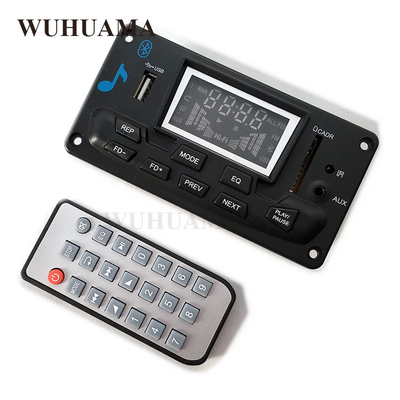 DIY Bluetooth Car Boombox mp3 Player Alar Wireless FM FLAC APE Music Equalizer Audio AUX USB MMC Spectrum Analyzer APP Control