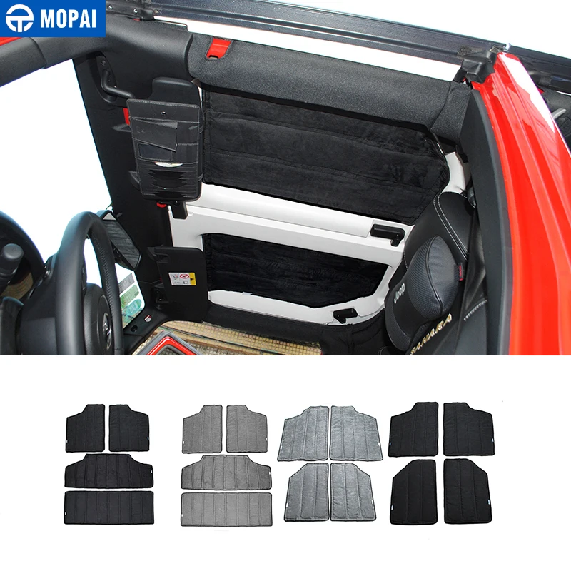 MOPAI Car Interior Decoration Accessories Roof Mesh Hardtop Heat Insulation Cotton Kit for Jeep Wrangler JK 2012 Up Car Styling