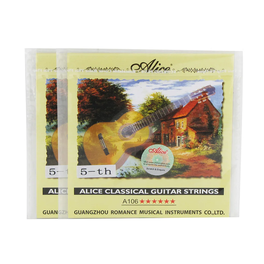 Alice 2pcs Classic Guitar A 5th Strings Nylon Core & Silver Plated