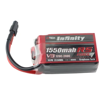 

Infinity 4S LiPo Battery 1550mAh RS V3 120C-240C 14.8V With SY60 XT60 Plug for RC FPV Racing Drones