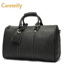 Винтажная кожаная спортивная сумка, дорожная сумка для багажа