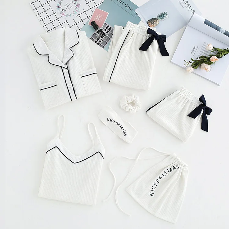 

7 Pcs Sleep Pajamas Sleepwear For Girl Women Pyjama Set Suit Pajama 532