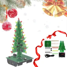 Трехмерный 3D Рождественская елка светодиодный DIY комплект красный/зеленый/желтый RGB светодиодный набор для вспышки электронный набор для развлечения