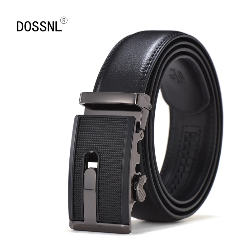 

DOSSNL Men Belt Automatic Buckle Genuine Cowhide Leather Belt Men Famous Luxury Designer High Quality Business Male Belt A060