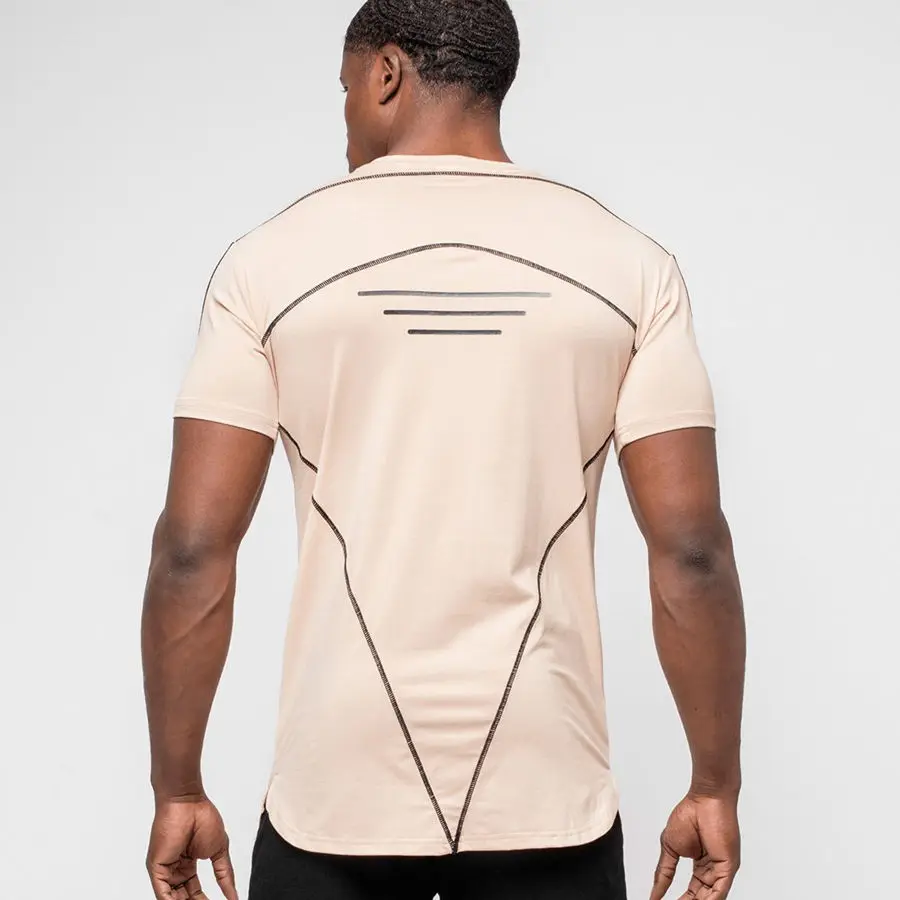 Мужская облегающая футболка для бега и бега, летняя хлопковая футболка для тренажерного зала, фитнеса, тренировок, мужские спортивные футболки для бодибилдинга, топы, брендовая одежда