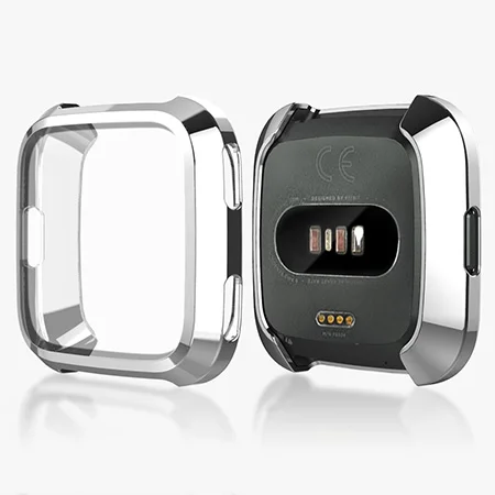 Мягкий чехол TPU Защитный силиконовый чехол Крышка Для Fitbit Versa/versa lite/versa 2 Смарт-часы Полный Экран протектор - Цвет: silver