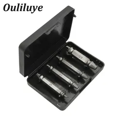 Ensemble d'outils de démontage de vis, extracteur de vis, mèches de forage, kit de Guide, boulon cassé et endommagé, Double tête cassé, goujon dénudé, boîte à outils 4 pièces 