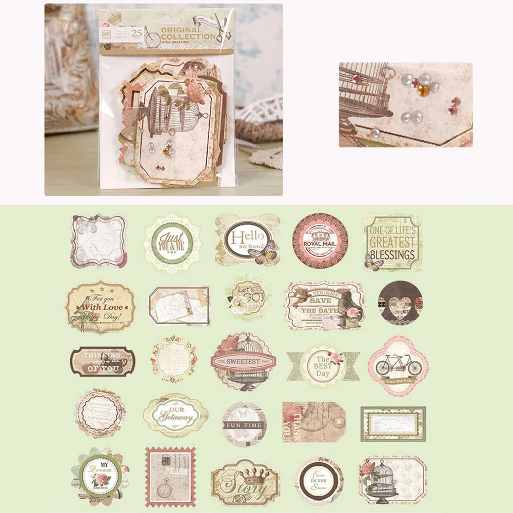 RETRO EUROPE Cardstock Scrapbook Stickers