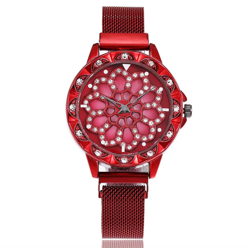 Women's watches romantic purple hollow flower summer fashion dress wristwatch high quality rhinestone quartz clock party dating