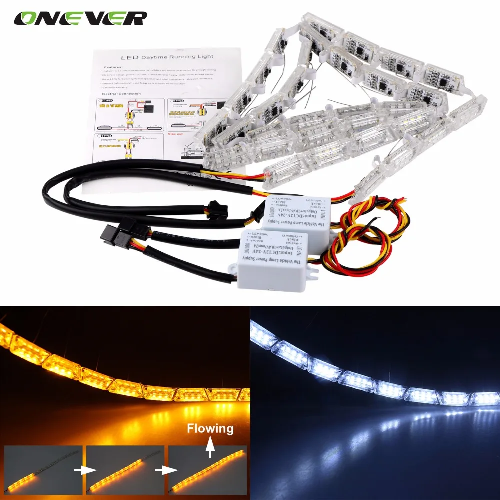 Prix pour 2 Pcs Voiture Flexible Switchback LED Knight Rider Bande Lumière pour Phare Séquentielle Clignotant DRL Qui Coule Ambre Clignotants Lumières Prix pour 2 Pcs Voiture Flexible Switchback LED Knight Rider Bande Lumière pour Phare Séquentielle Clignotant DRL Qui Coule Ambre Clignotants Lumières