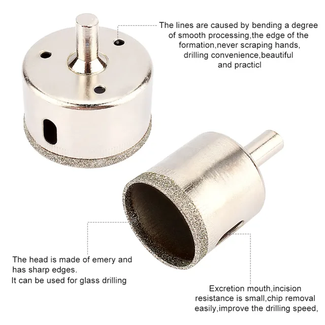 14Pcs/Set 3mm to 70mm Diamond Glass Cutter Coated Hole Saw Drill Bit Tools for Glass Marble Tile Wood Tiling Tool