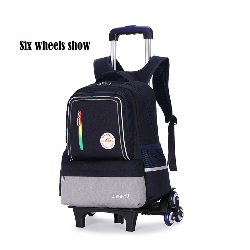 Школьные сумки на колесиках для девочек, Mochila Escolar, женский рюкзак, детский, Plecak, Szkolny, водонепроницаемый, Zaino, Scuola, школьный портфель на колесиках - Цвет: Six wheels