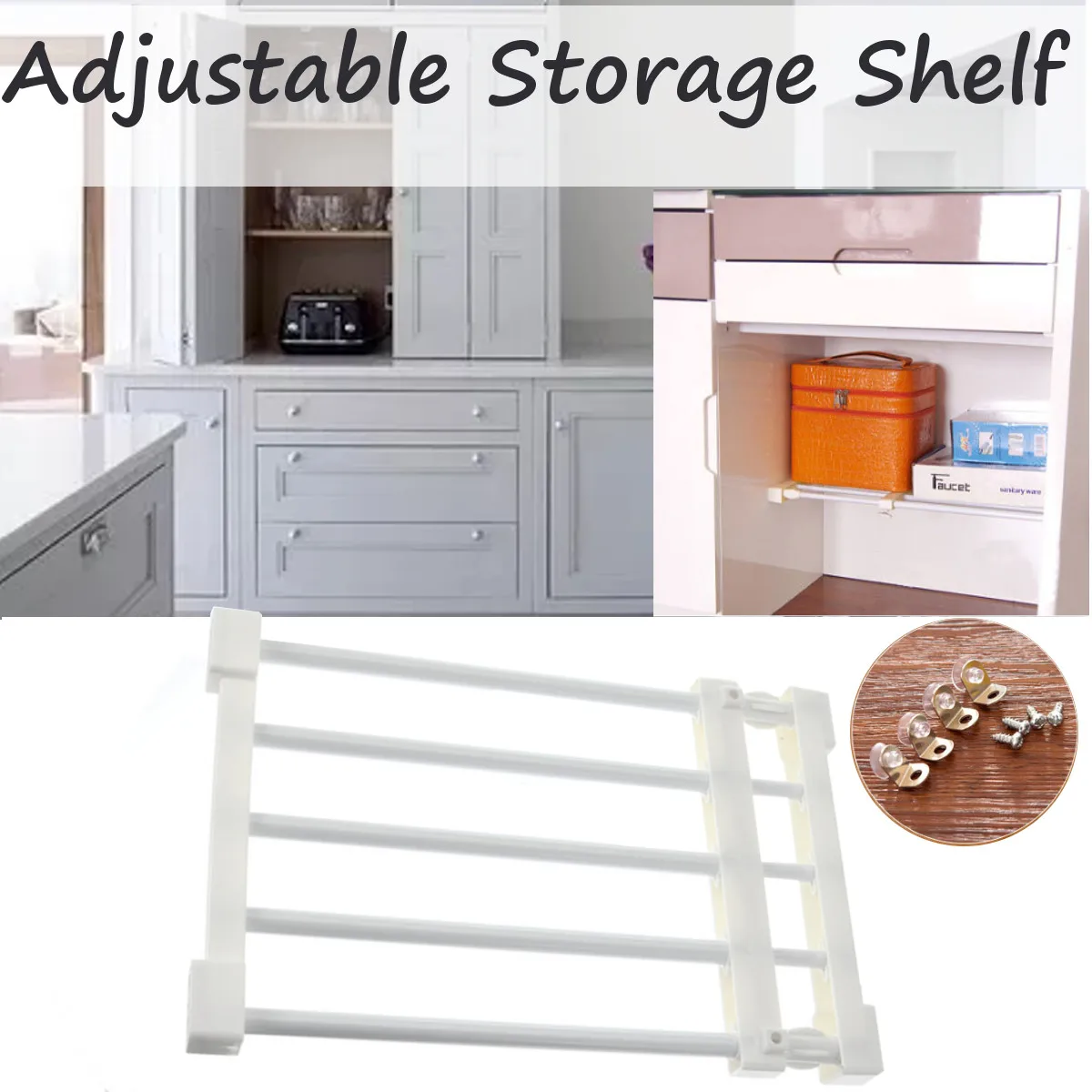 Adjustable Closet Organizer Storage Shelf Wall Mounted Kitchen Rack Space Saving Wardrobe Decorative Shelves Cabinet Holders Adjustable Closet Organizer Storage Shelf Wall Mounted Kitchen Rack Space Saving Wardrobe Decorative Shelves Cabinet Holders