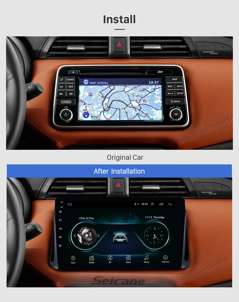 Perfect Seicane Android 8.1 2DIN 9 inch Car Radio Audio GPS Stereo Multimedia Player For Nissan Micra 2017 Support DVR TPMS Rear camera 1 Perfect Seicane Android 8.1 2DIN 9 inch Car Radio Audio GPS Stereo Multimedia Player For Nissan Micra 2017 Support DVR TPMS Rear camera 1