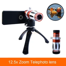 High end 12.5X телескоп телефото зум объектив для iPhone 6 6s 7 Plus телефон Объективы для фотокамер чехол для samsung Galaxy S7 S6 edge Plus