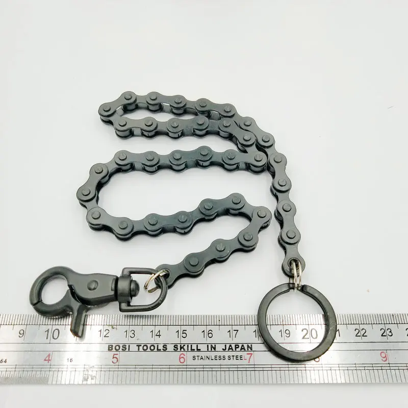 펑크 남성 지갑 벨트 체인, 자전거 체인, 금속 바지 체인, 청바지 바지, 남성 여성 패션 주얼리