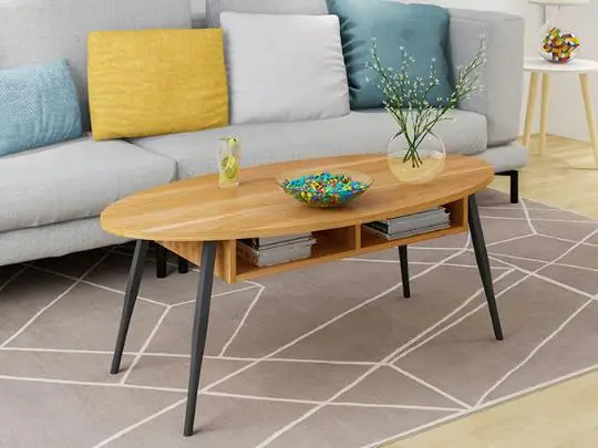 Modern simple living room coffee table, elliptical corner/tea/end table, small coffee desk