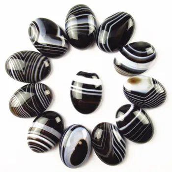 

10pcs Gorgeous Intriguing Interesting A* Black Onyx Agates oval CAB CABOCHON 25x18x6mm