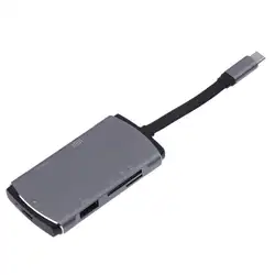 Mutil-функциональная 7 в 1 USB 3.1 Тип-C на HDMI 4 К + PD зарядка + USB 3.0 + TF Card Reader адаптер хаб для ноутбуков MacBook