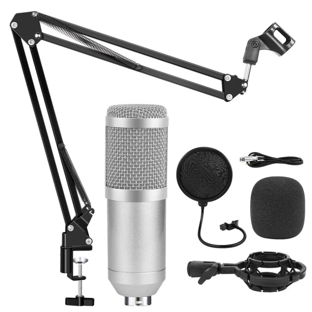 BM 800 конденсаторный микрофон профессиональный комплект микрофона с регулируемым микрофоном подвеска ножничный Стенд для студии Rrecording караоке Mic