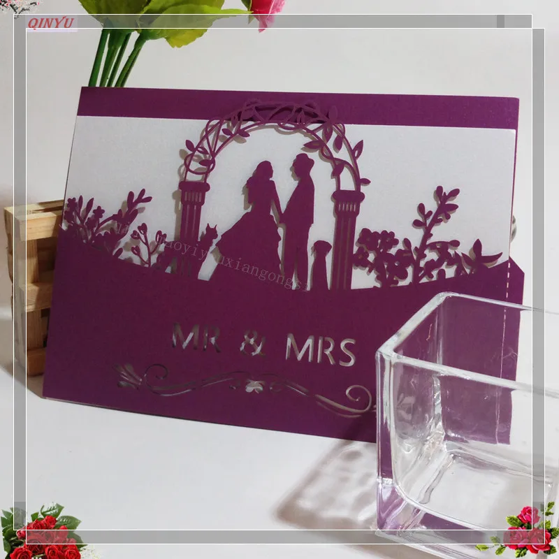 10 шт. 12*18 см жемчужные украшения из бумаги для свадьбы лазерная резка красивые пляжные вечерние свадебные приглашения на день рождения 5zSH070