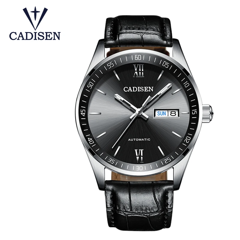CADISEN الرجال الساعات التلقائي الميكانيكية ووتش الأعلى العلامة التجارية الفاخرة التلقائي الأزياء الميكانيكية ووتش ساعة Relogio Masculino