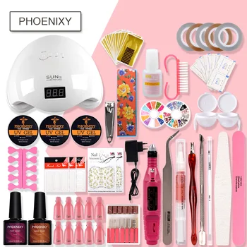 

Manicure Set For Nail UV Gel Nail Polish Kit Top Base lacquer Varnish Semi Permanant 48W Dryer Lamp For Nail Art Tools Set