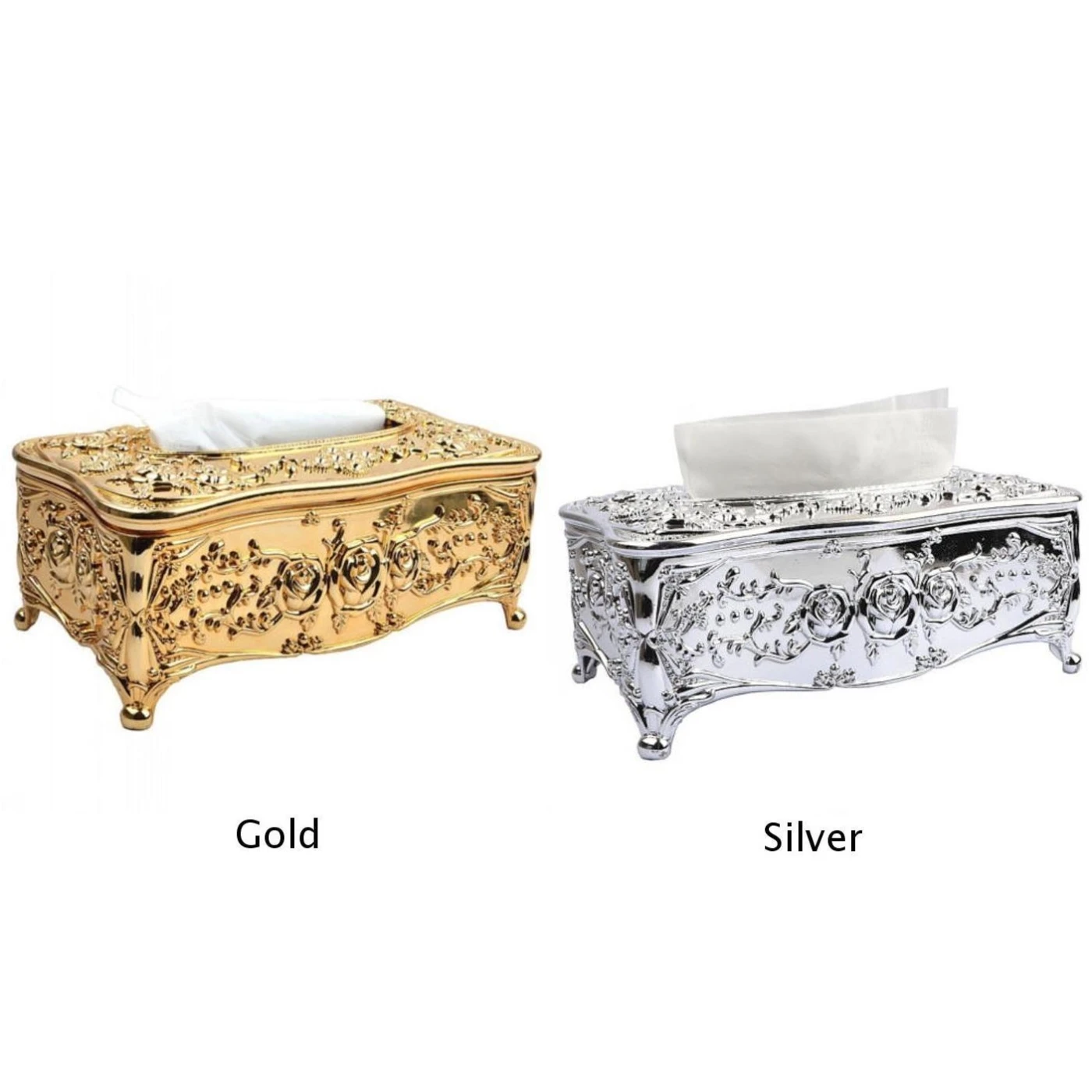  Gold case Silver container Tissue Cosmetic Handkerchief Cage European style napkin Acrylic high qua
