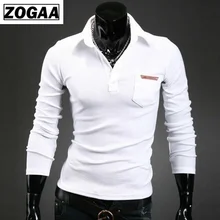 ZOGAA, повседневные мужские полосатые рубашки с длинным рукавом, Модные Смарт повседневные рубашки поло, мужские теннисные рубашки поло, топы