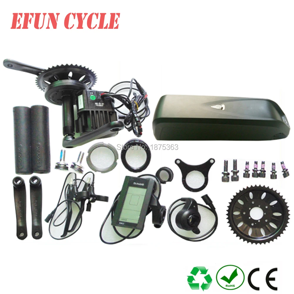 

8Fun/Bafang BBSHD/BBS03 mid drive motor kits with 48V 11.6Ah Hailong down tube battery for fat tire bike
