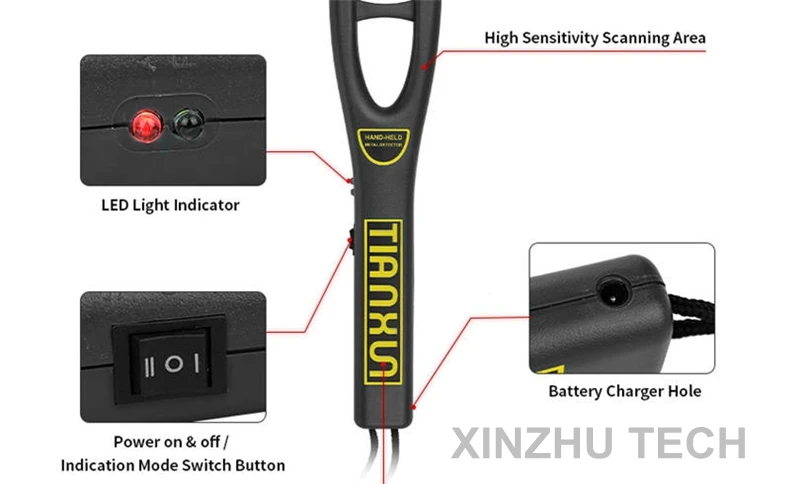 TIANXUN TX-1001 металлоискатель ручной детектор безопасности проверки безопасности