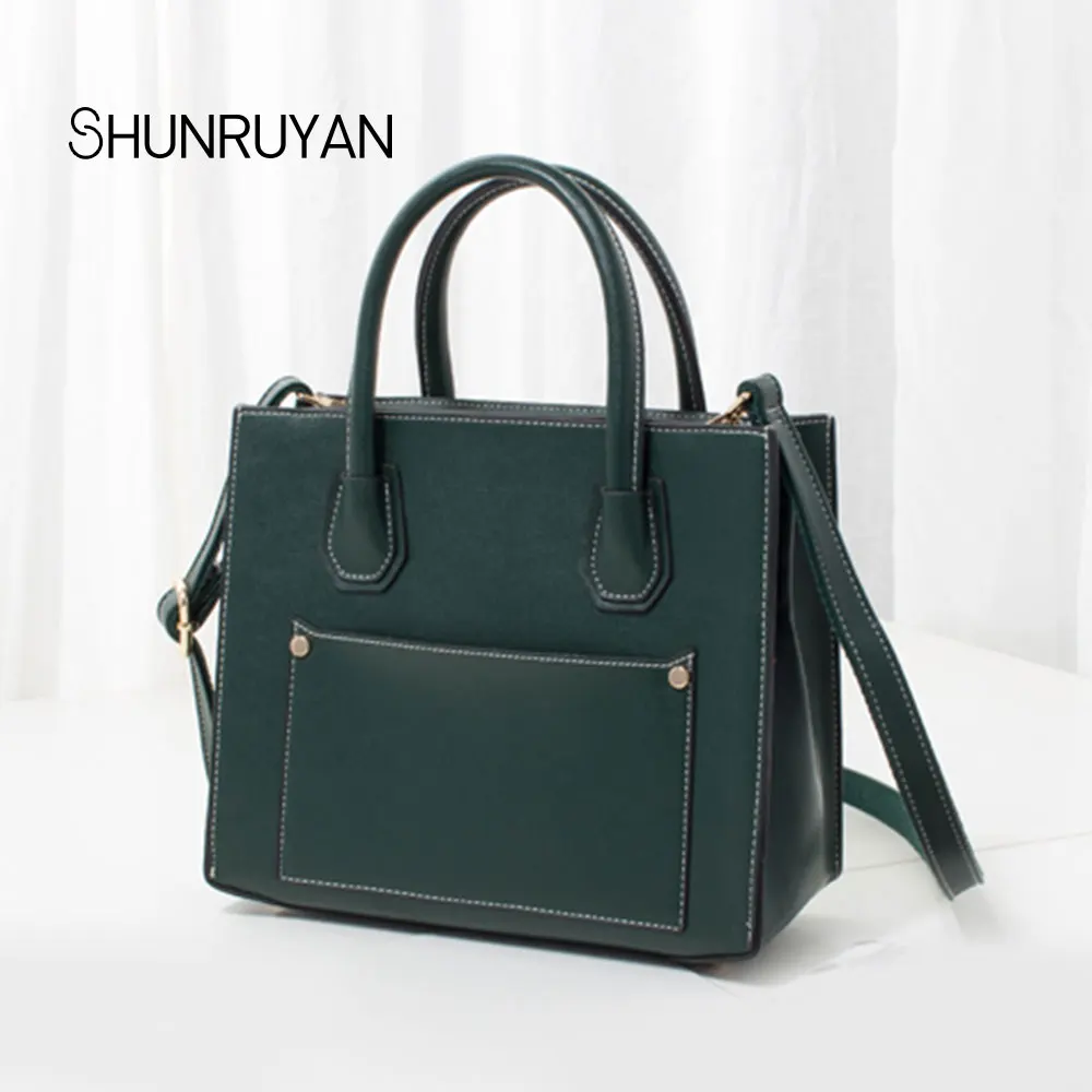 

SHUNRUYAN 2018 Brand Design High Quality PU Vintage Fashion Women Bag Handbags Shoulder bag Casual Tote Party Bag Shopping Bag