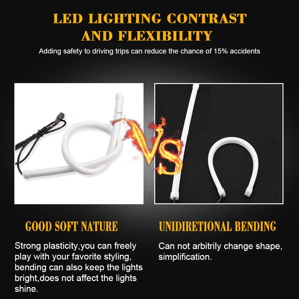 AOTOINK 2 шт./лот DRL гибкий светодиодный трубка Газа 30 см x 45 см 60 см Габаритные огни указатель поворота силиконовый стайлинга автомобилей EJ