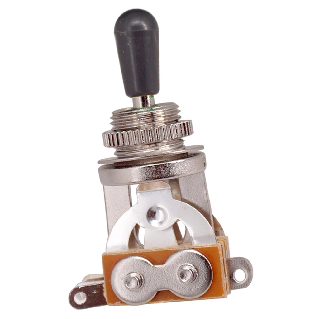 2Pcs 3-Channel Toggle Guitar 3 Way Switch Pickup Selector Toggle with Rhythm Treble Washer Ring Plate Black