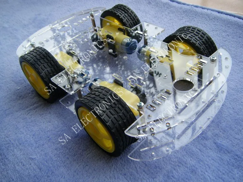 

[BELLA]Smart car chassis / 4WD / 4 driving force chronological / magnetic motor / belt encoder / tachometer (AKA4)--2PCS/LOT