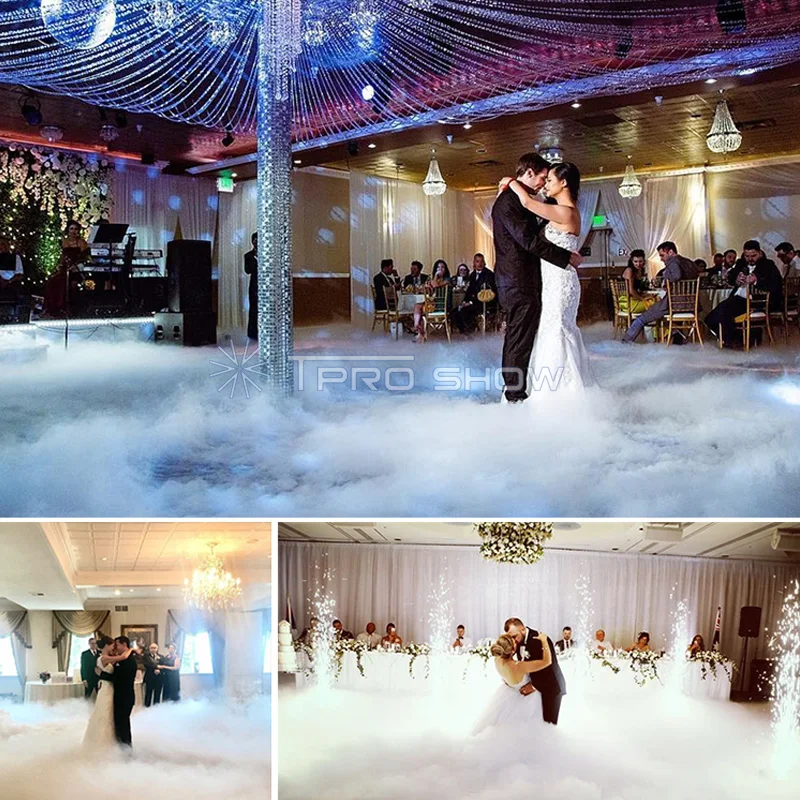 Oukaning Dry Ice Machine Low Fog Machine DJ Stage Effect for Wedding Party  Show Bar 3500W 