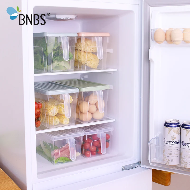 BNBS 1 шт. прозрачные кухонные пищевые ящики для хранения контейнеров холодильники Сортировка еда свежесть коробка для хранения Органайзер с ручкой