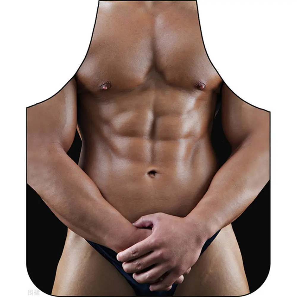 1 Pcs Creative 3D Funny Apron Super Hero Kitchen Apron Man Women Sexy Aprons Dinner Party Cooking Apron Adult Cuisine Pinafore