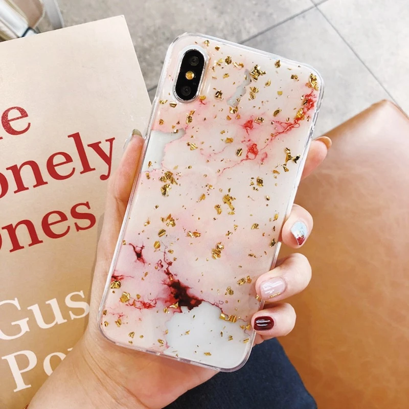 OLLIVAN Marble Phone Cases For iPhone 7 8 6 s Plus X Luxury Bling Glitter Silicon Case For iPhone 6 6s Plus Soft TPU Cover Funda (4)