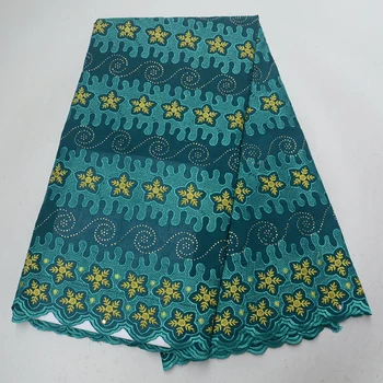 

Nigerian Swiss voile laces fabric in Switzerland stones 2019 high quality African french dry polish cotton lace fabric for party